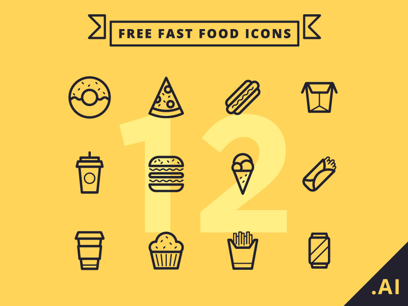 Free-Flat-Fast-Food-Icons