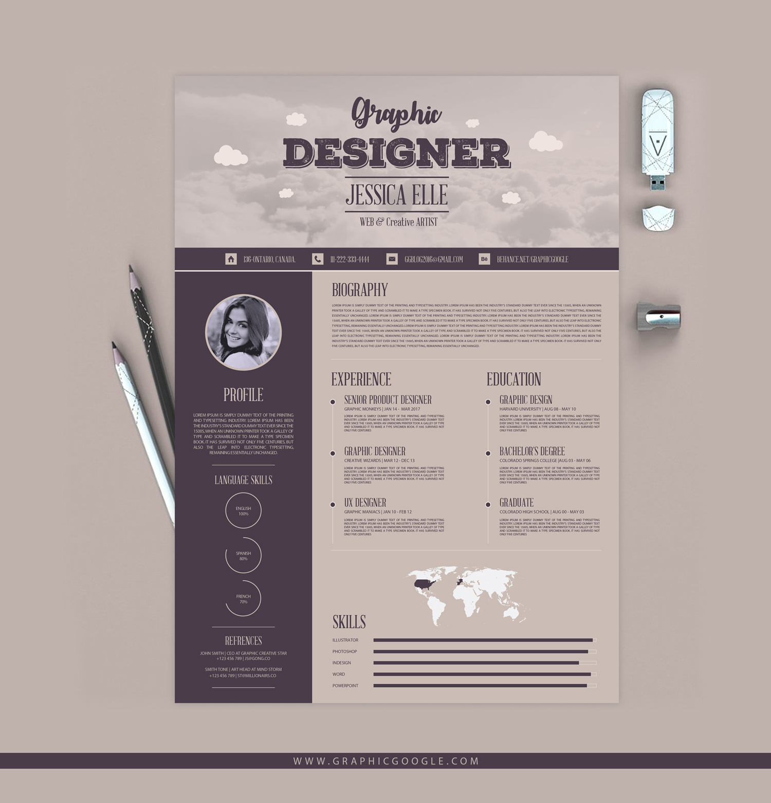 Free-Vintage-Style-Designers-Resume-Design-Template