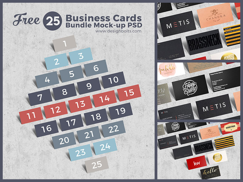 Free-Business-Cards-Bundle-MockUp-PSD-Template