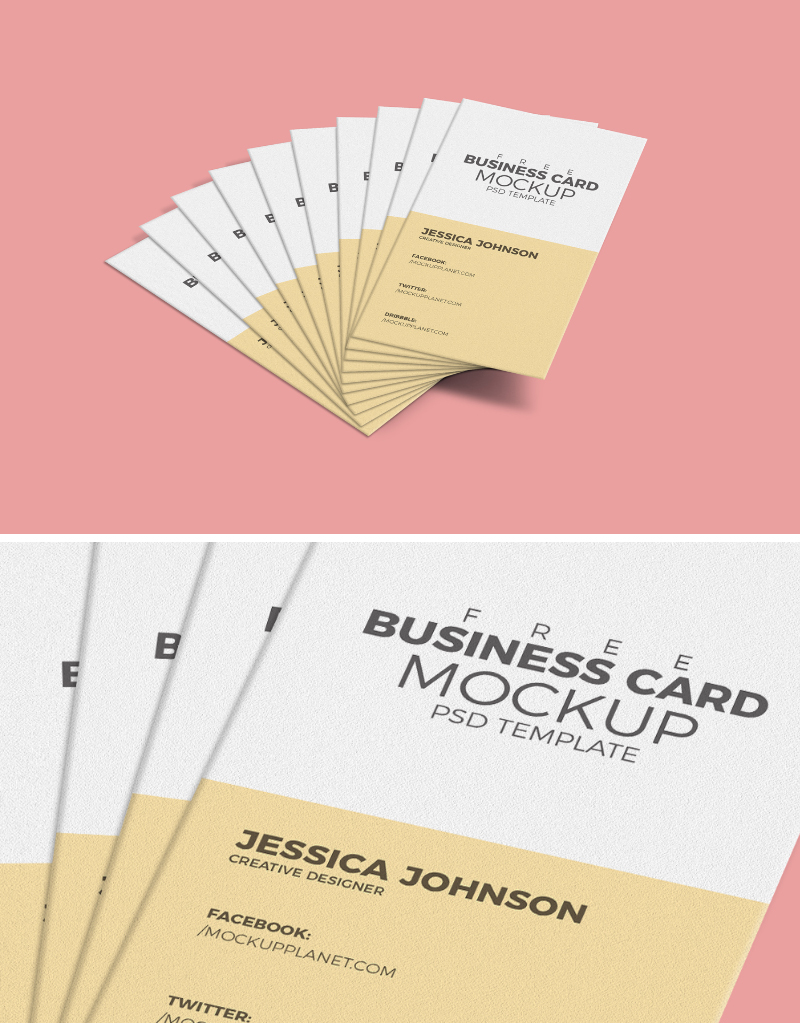 Free Business Card Mockup Template Dribbble Graphics