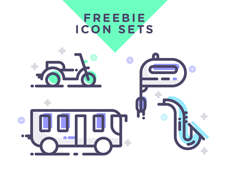 Free-Instruments,-Transportation-&-Kitchen-Tools-Icons-Set-1