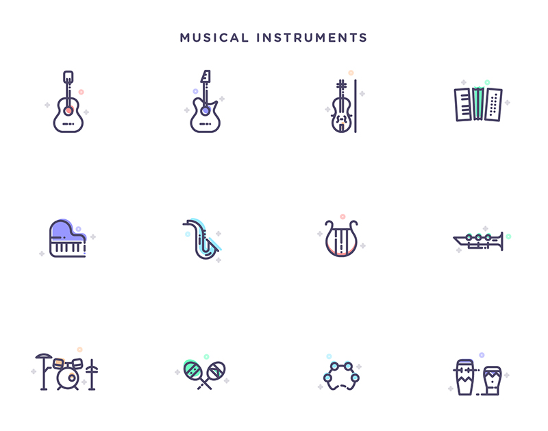 Free-Instruments,-Transportation-&-Kitchen-Tools-Icons-Set-6