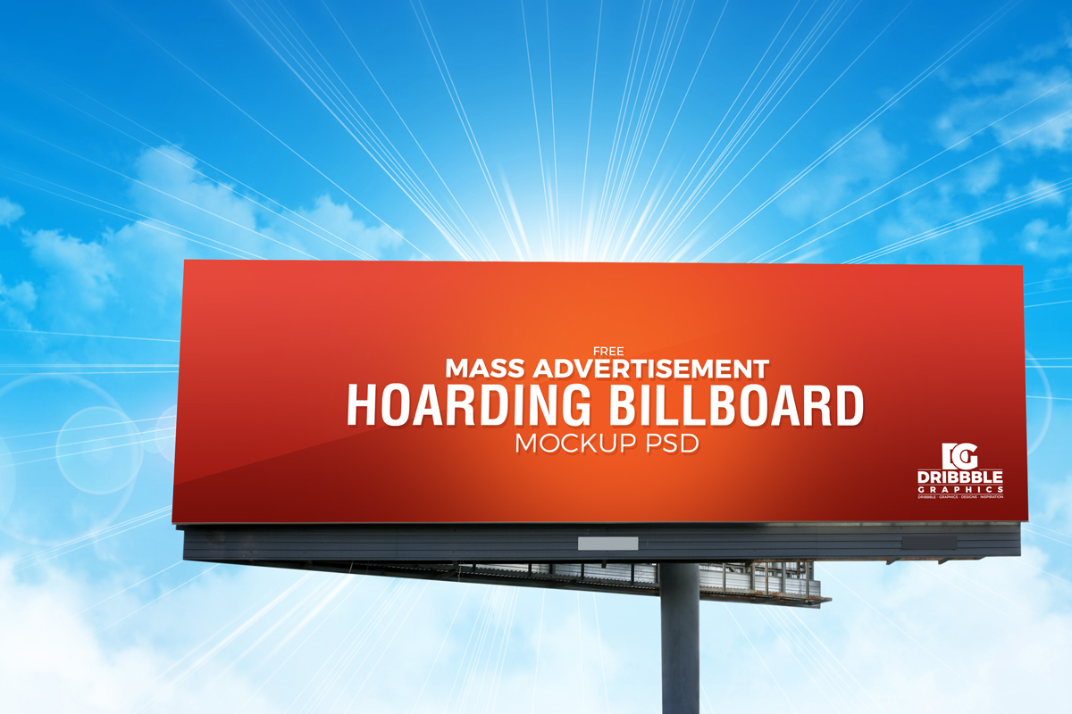 Download Free Outdoor Mass Advertisement Hoarding Billboard Mockup ... PSD Mockup Templates