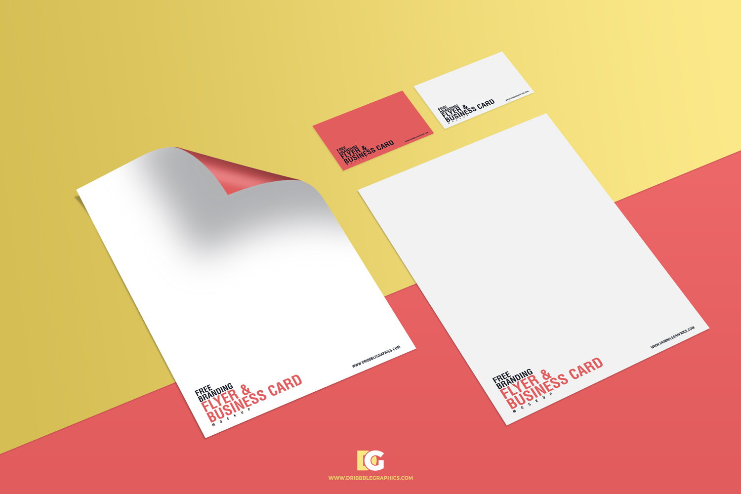 Free-Branding-Flyer-&-Business-Card-Mockup-Preview