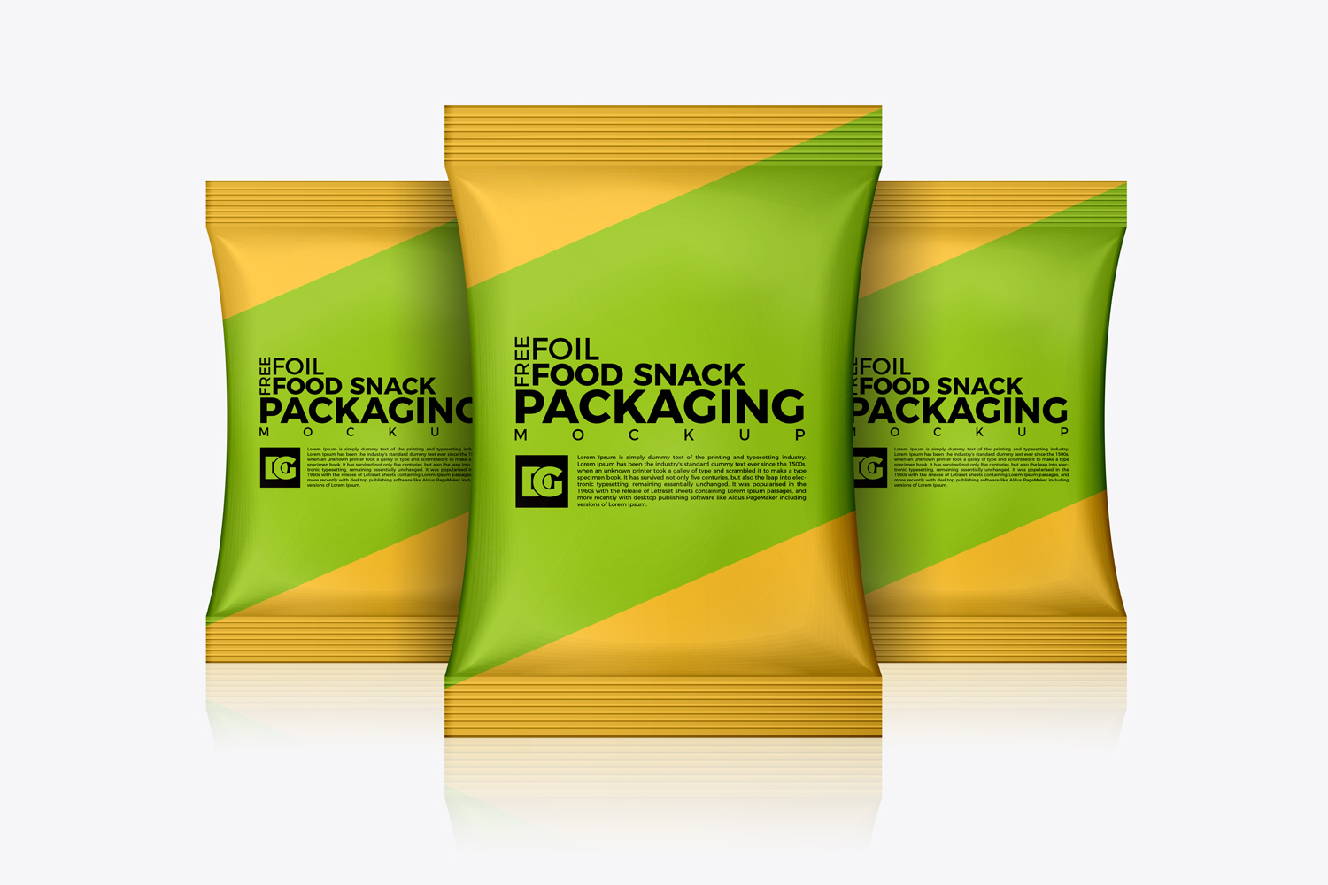 Download Free Foil Food Snack Packaging Mockup | Dribbble Graphics