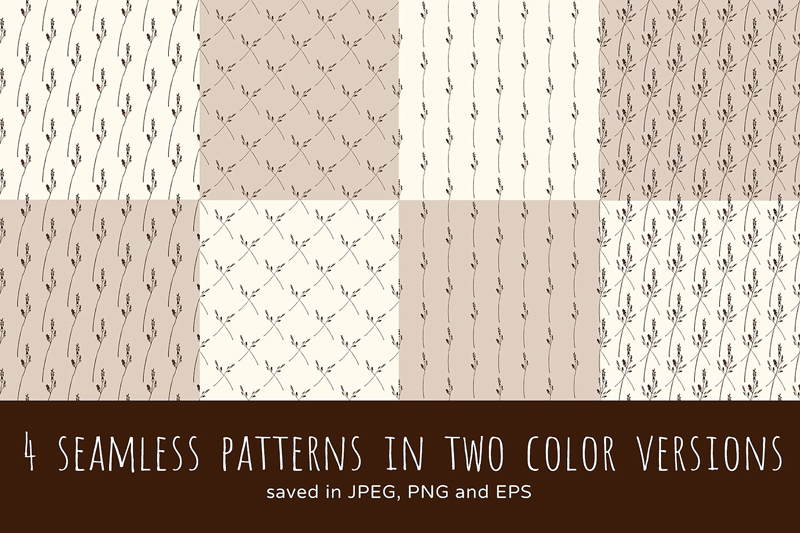 4-seamless-patterns-wild-herbs