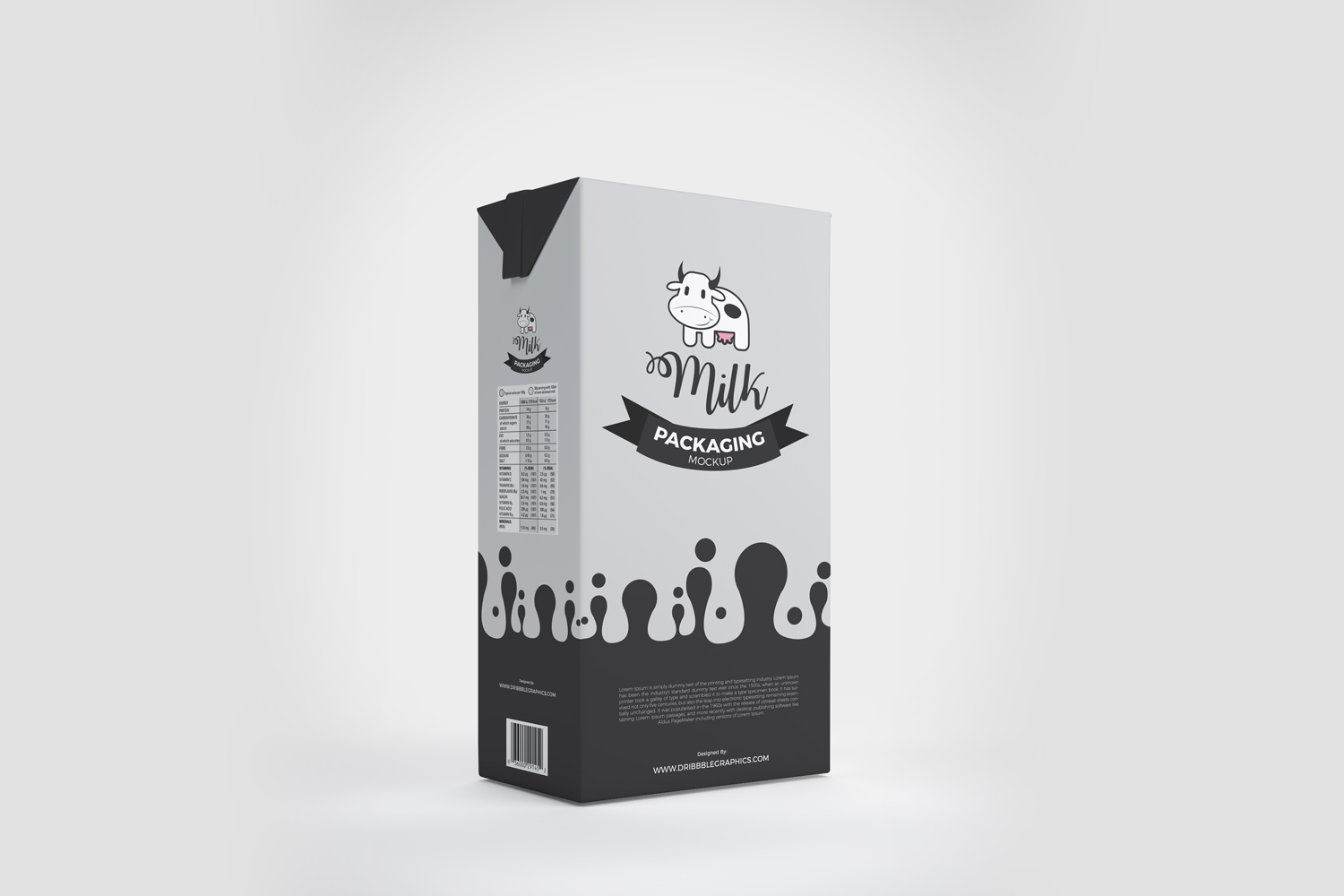 Free Milk Box Packaging Mockup | Dribbble Graphics