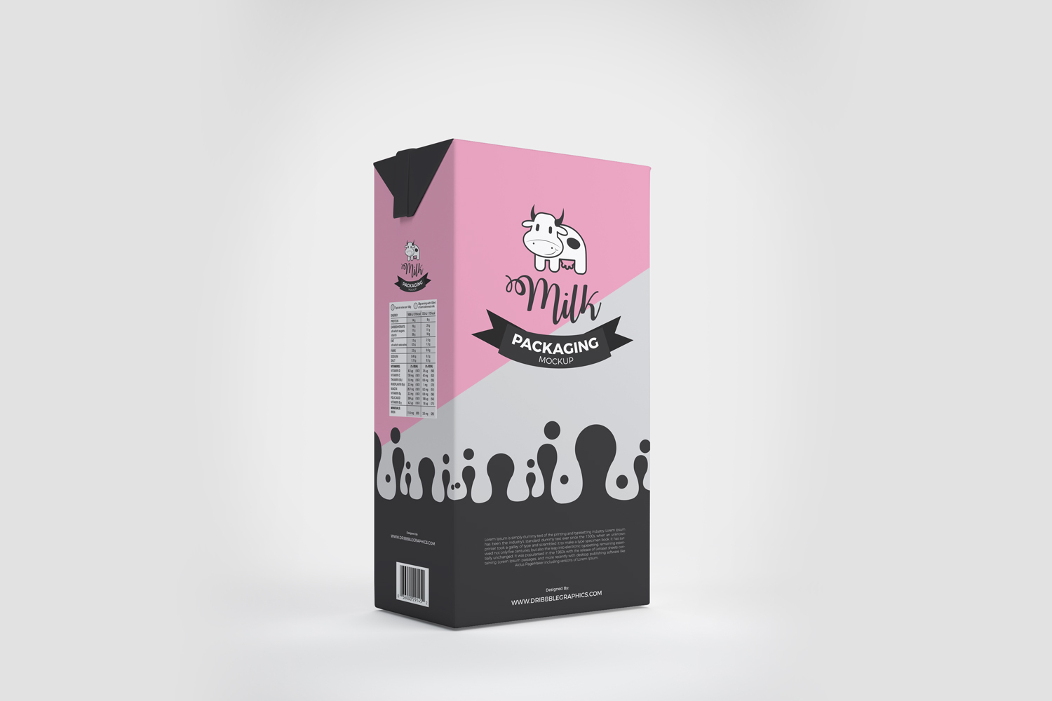 Free Milk Box Packaging Mockup Dribbble Graphics