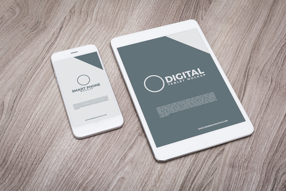 Free-Digital-Tablet-With-Smart-Phone-Mockup