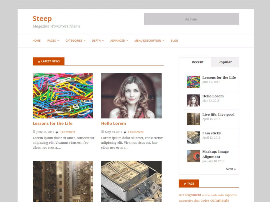 Steep-Simple-Free-WordPress-Magazine-theme