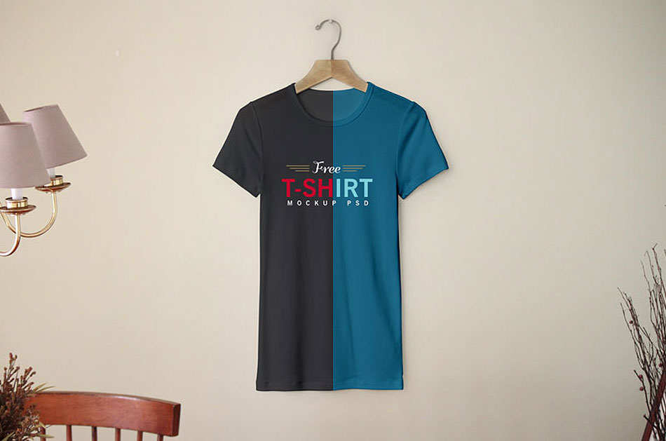 Free-Half-Sleeves-T-Shirt-Free-PSD-Mockup