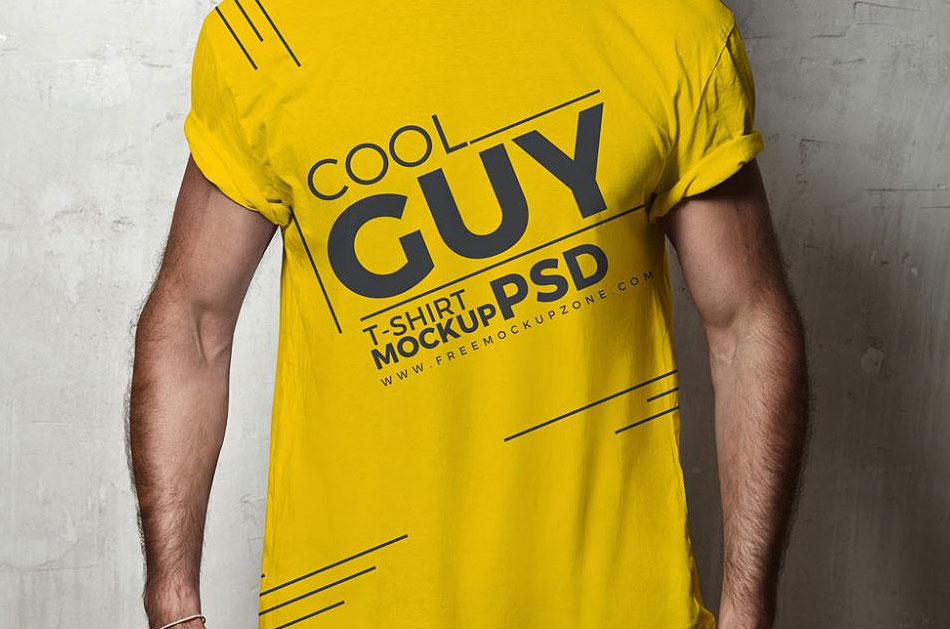 Men’s-Hipster-T-Shirt-Free-PSD-Mockup