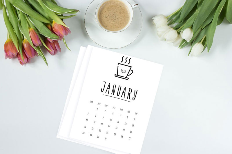 12-Month-Minimalist-2018-Printable-Calendar-Design
