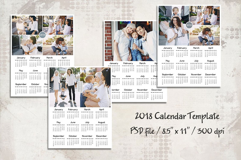 2018-Calendar-Template-12-Month-Wall-Hanging-Calendar