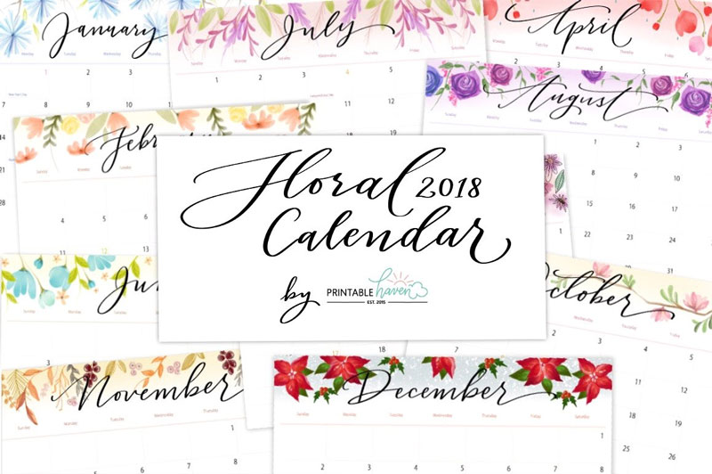 2018-Gorgeous-Floral-Calendar