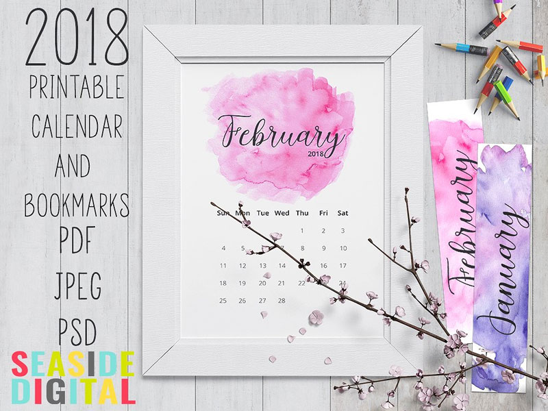 2018-Printable-Hand-Painted-Watercolor-Calendar