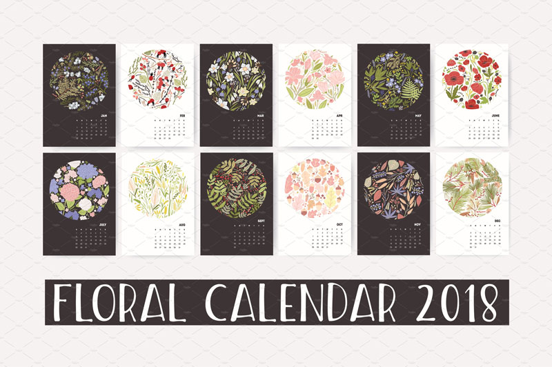 Floral-wall-calendar-2018-Nature-Composition