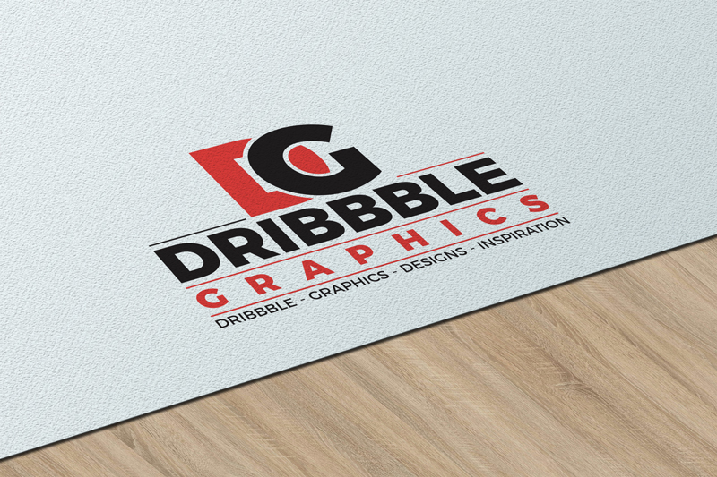 Download Free Texture Paper Logo Mockup On Wooden Table Dribbble Graphics PSD Mockup Templates