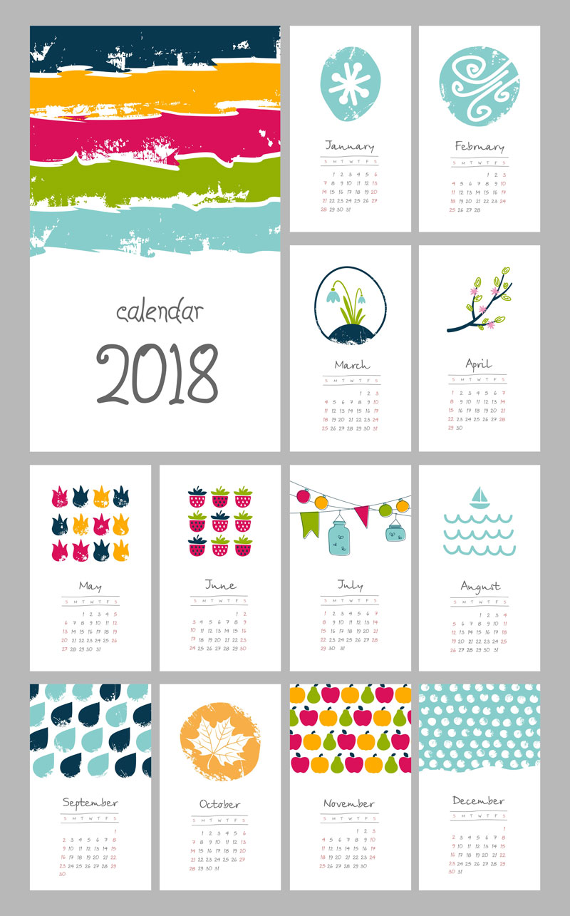Hand-Drawn-Calendar-2018