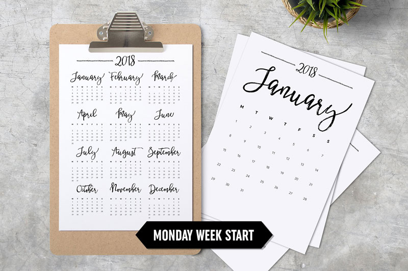 Printable-Calendar-2018-A4-Minimalistic