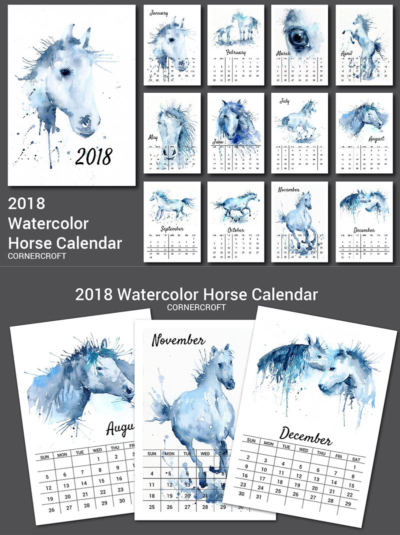 Watercolor-Horse-2018-Calendar