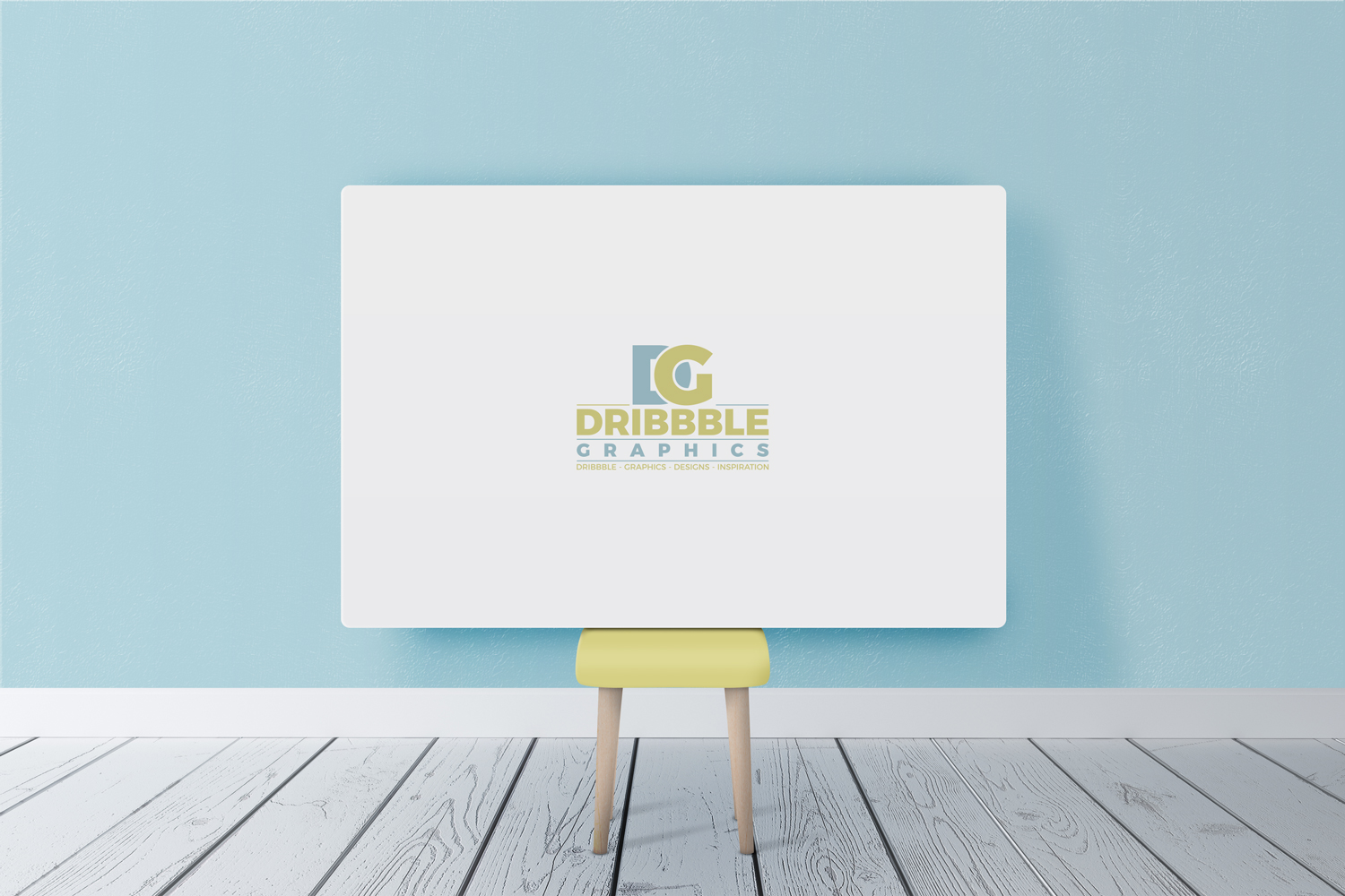 Download Free Beautiful Horizontal Poster Canvas In Room Mockup Dribbble Graphics PSD Mockup Templates