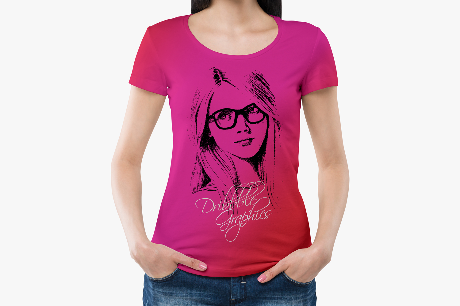 T Shirt Girl Front Back Psd Mockup Mockupsq