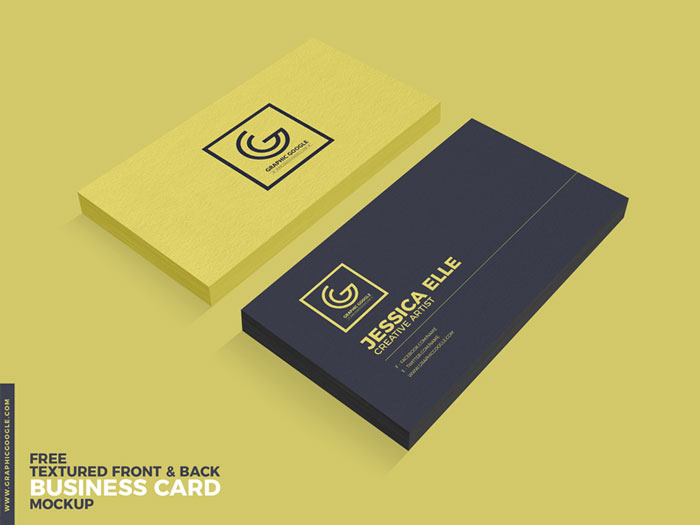 Free-Textured-Front-&-Back-Business-Card-Psd-Mockup