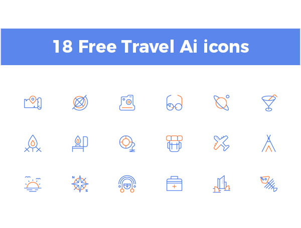 18-Free-Travel-Ai-icons