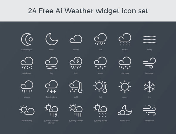 24-Free-Ai-Weather-widget-icon-set