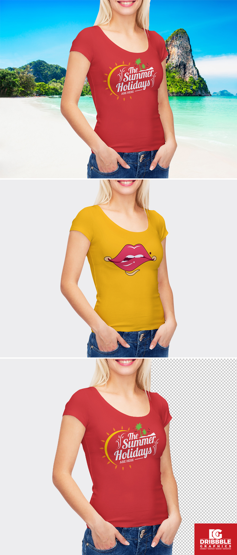 Free-Smart-Girl-Wearing-T-Shirt-Mockup