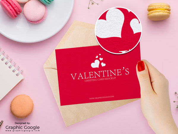 Free-Valentines-Greeting-Card-in-Girl-Hand-PSD-Mockup