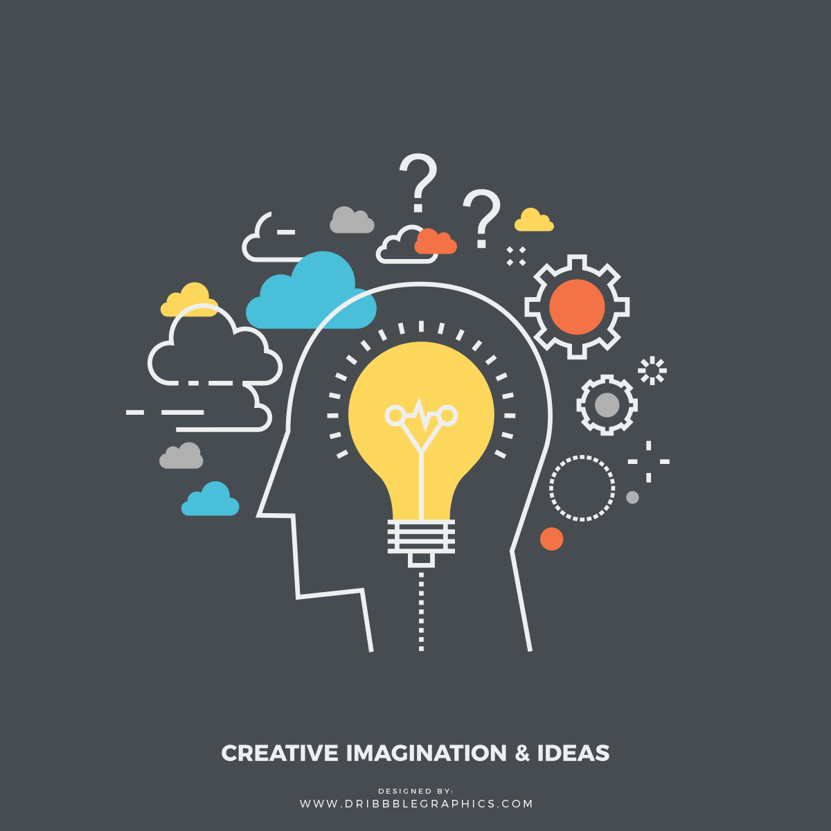 free creative imagination & ideas vector illustration 2018