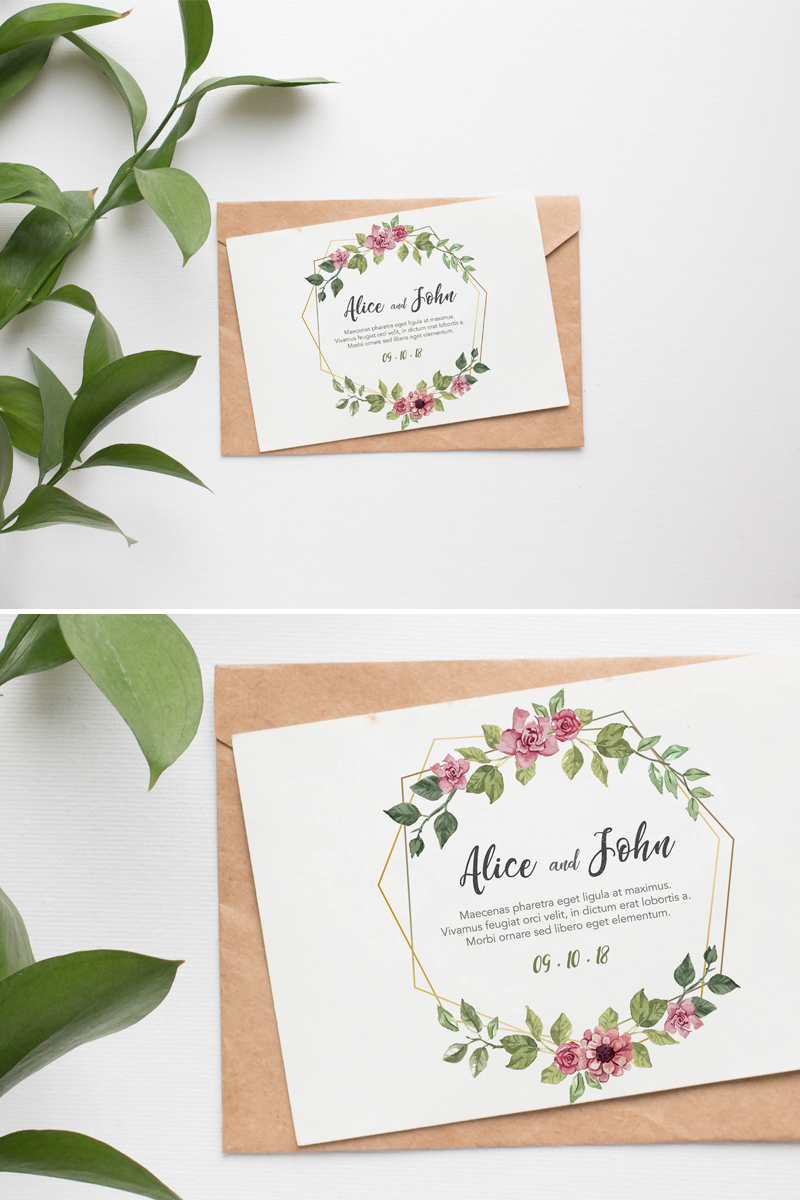 Download Free Lovely Invitation Card Mockup PSD | Dribbble Graphics PSD Mockup Templates