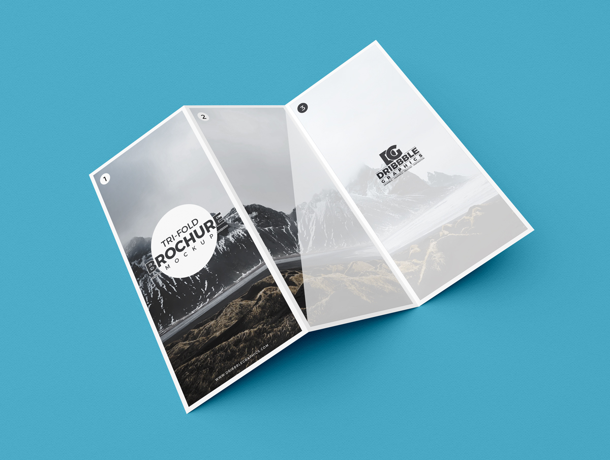 Download Free Modern Tri-Fold Brochure Mockup PSD For Branding ... PSD Mockup Templates