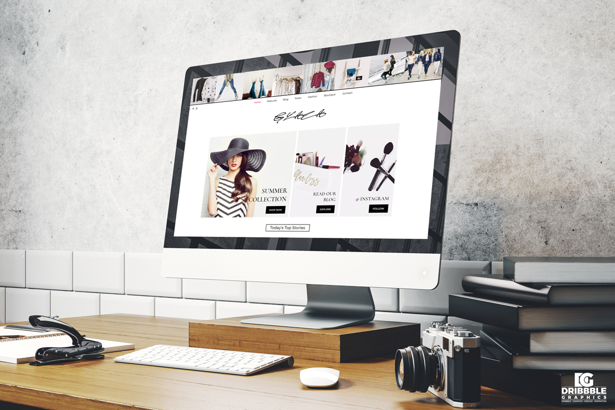 Download Free Website Screen Mockup PSD | Dribbble Graphics PSD Mockup Templates