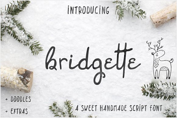Bridgette-script-with-woodland-doodles