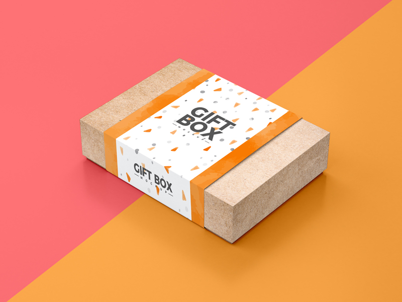 Free Craft Paper Gift Box Mockup PSD 2018   Graphic Google   Tasty