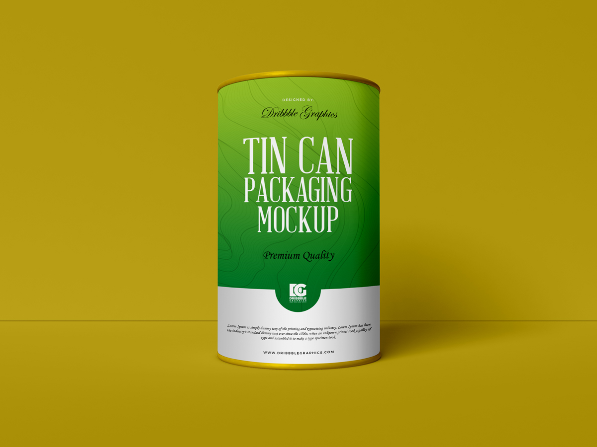 Free Cardboard Tin Can Packaging Mockup PSD | Dribbble Graphics