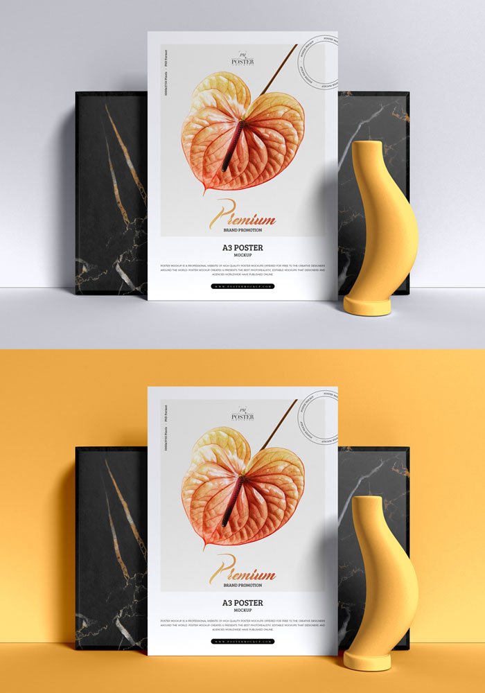 Free-Premium-Brand-Promotion-A3-Poster-Mockup-PSD