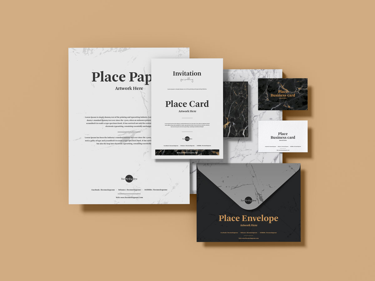 Download Free Psd Corporate Stationery Mockup Dribbble Graphics PSD Mockup Templates