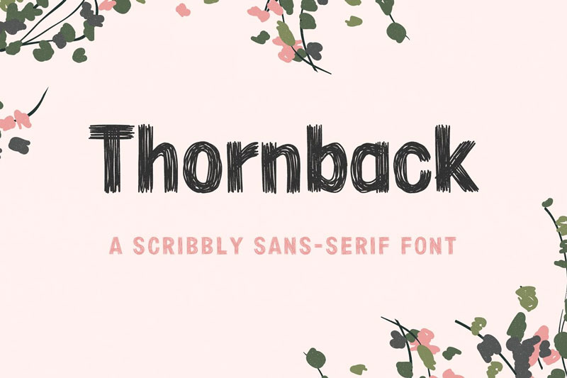 Thornback-Scribbly-Sans-Serif-Font