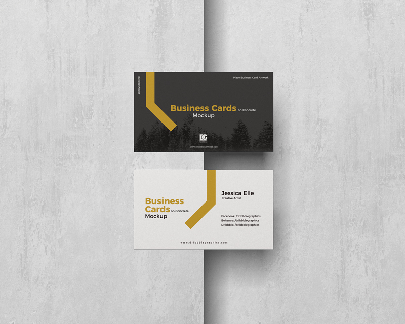 Free-Business-Cards-on-Concrete-Mockup