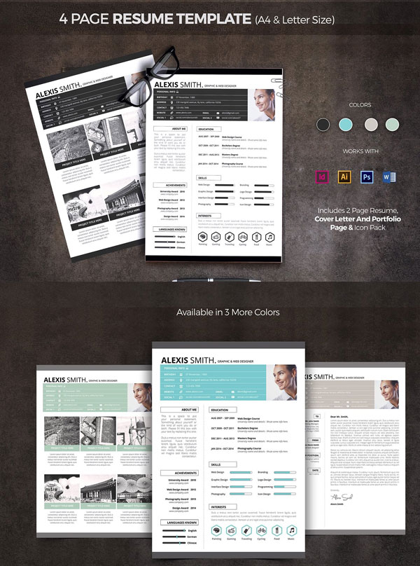 4-Page-Resume-Template-For-Graphic-And-Web-Designer