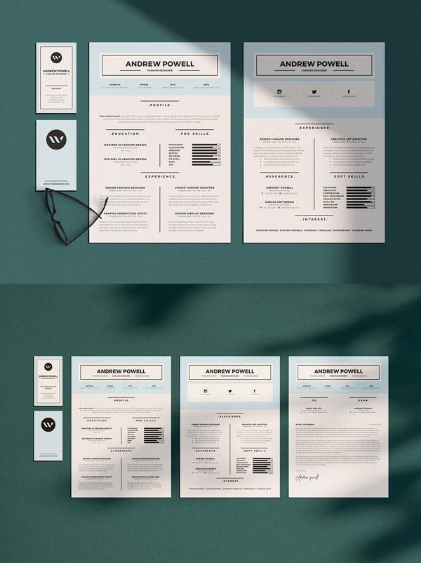 Clean-Resume-with-Business-Card