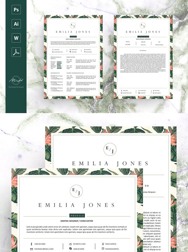 Leaf-Floral-Resume-Template