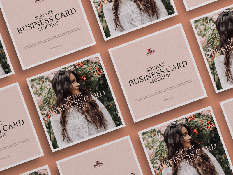 Free Square Business Card Mockup Psd Dribbble Graphics