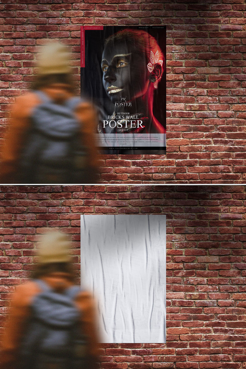 Free-Girl-Looking-Glued-Poster-Mockup