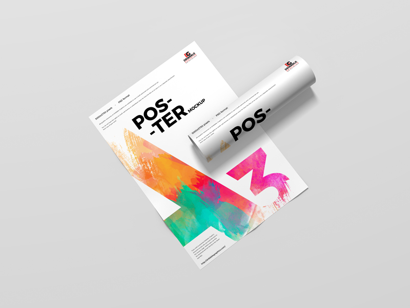 A3 Paper Grid Brand Poster Mockup Free by Poster Mockup on Dribbble