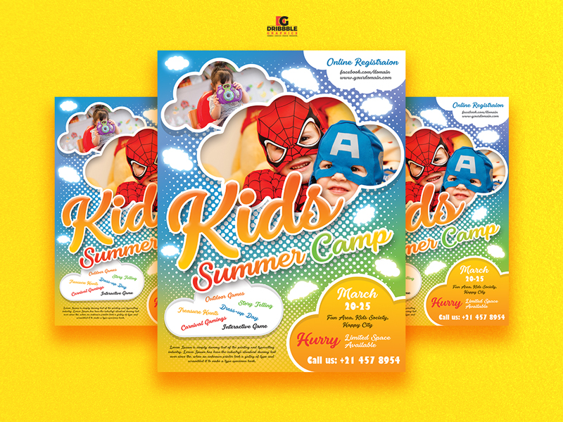 Free-Kids-Summer-Camp-Flyer-Design-Template